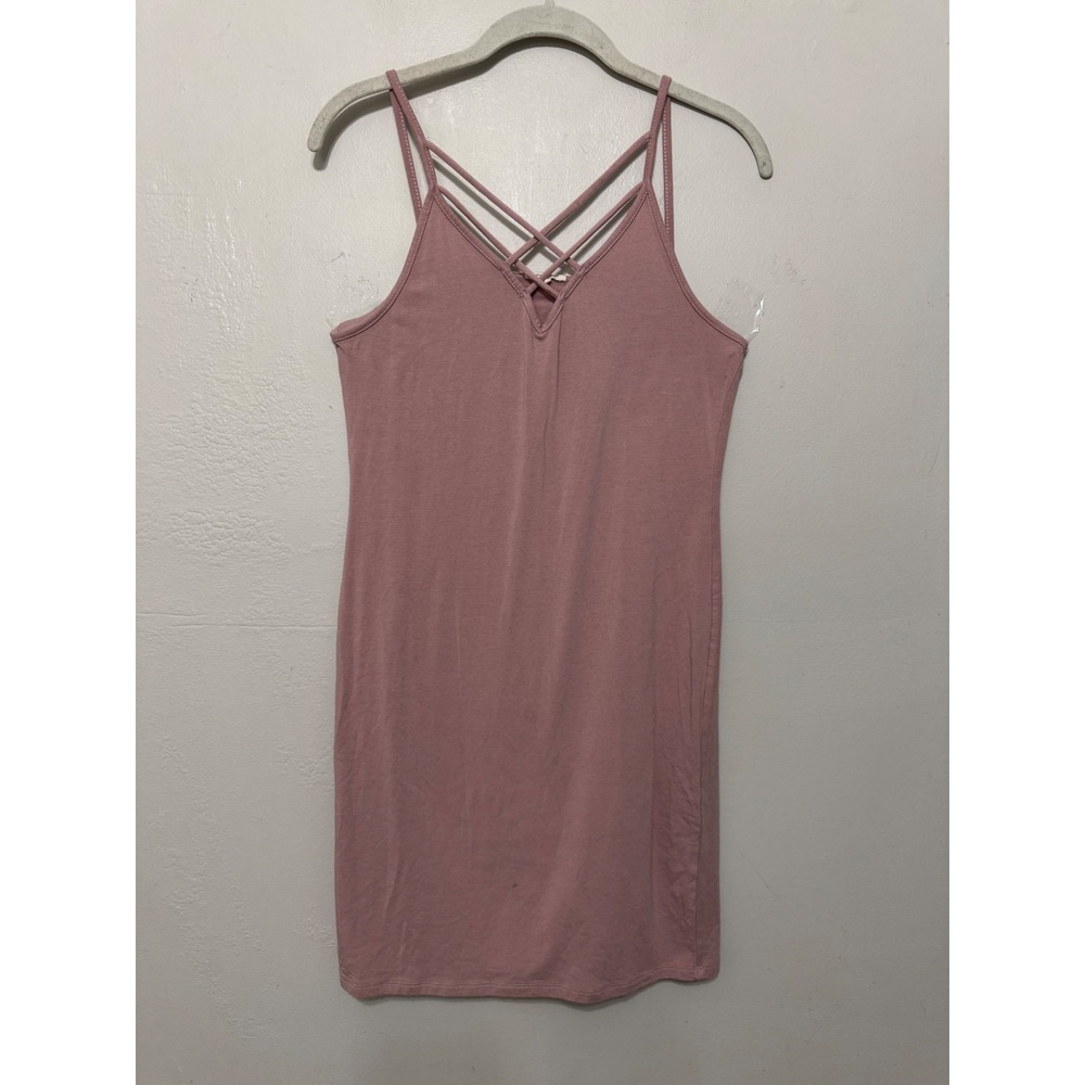 Heart & Hips Dusty Pink Mauve Lattice Strappy V-Neck Mini Dress Large JD19731
